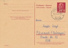 Schiffspost København Dänemark Malmø Schweden DDR-Antwortpostkarte Ganzsache '60