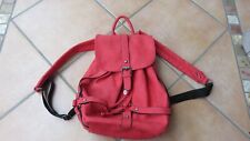 Damen Rucksack Rot Schwarz Kunstleder Made in Italy neuwertig