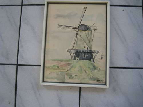 Aquarell farb motiv - motiv, mühle