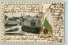 13946847 - 8000 Dresden Der Zwinger Fahne Gruen Weiss Wappen Loewe Krone