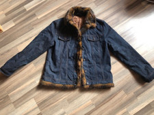 blaue Jeansjacke Kunstfell TCM Damen vintage sehr gut Gr. 38/40