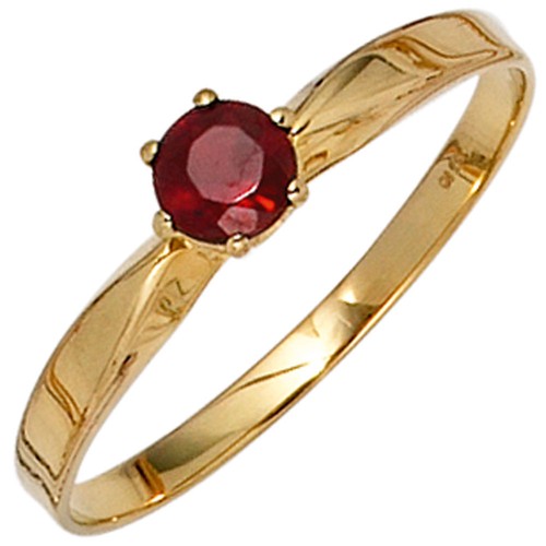 Ring damenring mit granat rot - damenring,