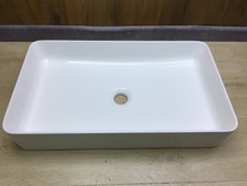 Baikal 0025.96.0.11 Aufsatzwaschbecken aus Keramik, weiß, rechteckig, I33609