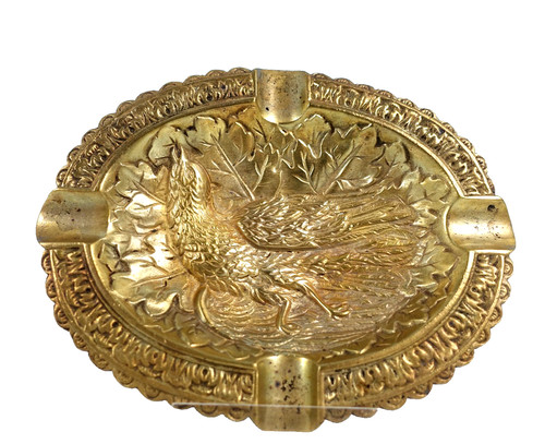 Antiker bronze aschenbecher - aschenbecher, um
