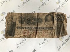 1860 Bank Staat Süd Carolina Ein 1 Dollar Banknote