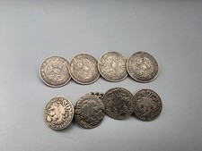 8 alte Münzknöpfe – Vintage Trachtknöpfe