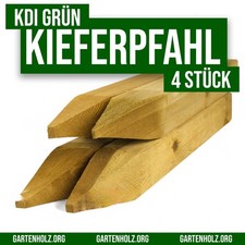 4x SET Zaunpfähle Pfosten Holz Vierkant 9x9 cm KDI Kantholz Balken angespitzt