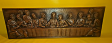Wandbild-Holzschnitzerei Made in Spain Das Abendmahl OURO ARTESANIA 74x23 cm.