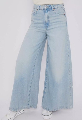 Damen denim palazzo jeans - m&s,