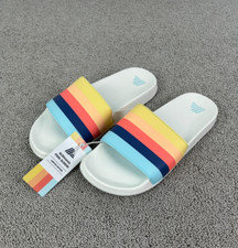 Aldi Badelatschen Badeschlappen Aldiletten weiß bunt gestreift Gr. 39-43 NEU