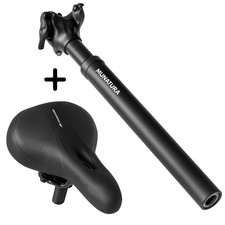 MUNATURA® Premium Set Fahrrad Sattel mit Memory Foam  + Gefederte Sattelstütze🚀