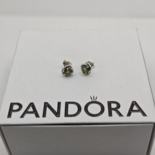 Original Pandora August Geburtsstein Grün Eternity Ohrstecker ALE 925 292334C03