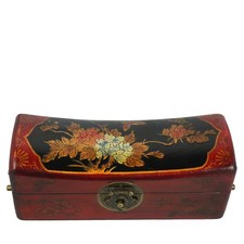 chinesisch Schmuckbox Schatulle 27cm Kiste Truhe aus Holz antik Stil Messinggrif