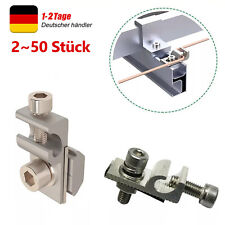 2~50 Stk Erdungsklemme Alu Edelstahl Photovoltaik Solar PV für Aluprofil Montage