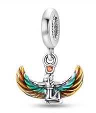 Altägyptische Isis Gott des Lebens Charm Brad 925 Silber für Armband Anhänger