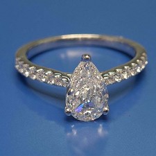 Damen 3 Kt Diamant Birne