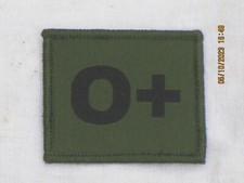 0+ (Positiv)  Blood Group Patch, Unit ID Patch, Klettverschluß,oliv, 42x50mm