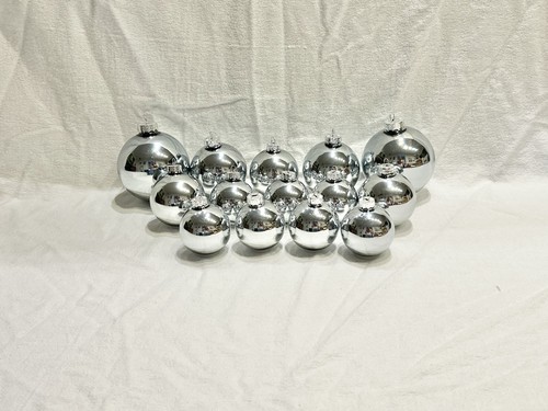 14er set kugeln - silber, glas