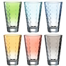 Leonardo Trinkglas optic 6Stk sortiert 300ml Pastell Becher Glas Bunt Geschenk