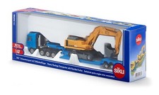 Siku 1847 Schwertransporter mit Tiefbettauflieger u. Liebherr Bagger 1:87 Neu