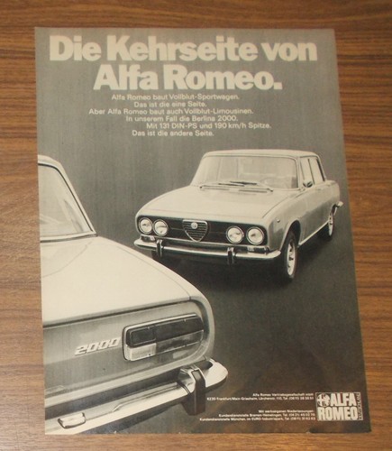 Seltene werbung alfa romeo - alfa,