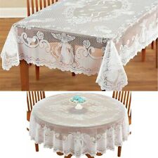 Weiß Spitzen Tischdecke Häkelspitze Optik Spitze Polyester Bestickt Bankett