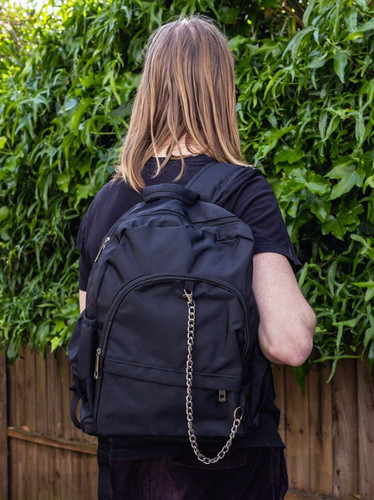 Einfarbig schwarz rucksack mit - schwarz,