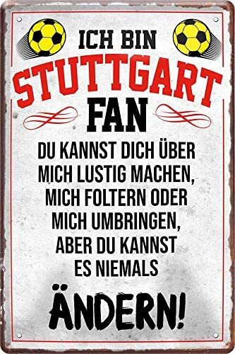 Blechschild fußball hier - blechschild,