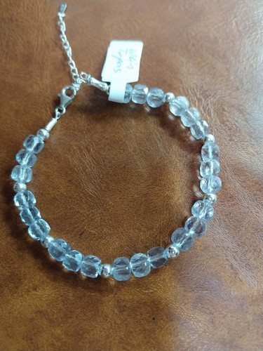 Armband mit hell blau topas - blau-,