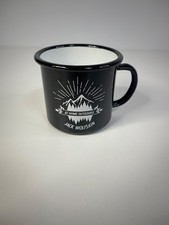 Jack Wolfskin Becher Emalie Schwarz Kaffeebecher Teebecher Campingbecher