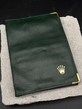 #1337 ROLEX GRÜN LEDER ETUI PAPIERE ZERTIFIKAT BOOKLET HOLDER HALTER ZUBEHÖR