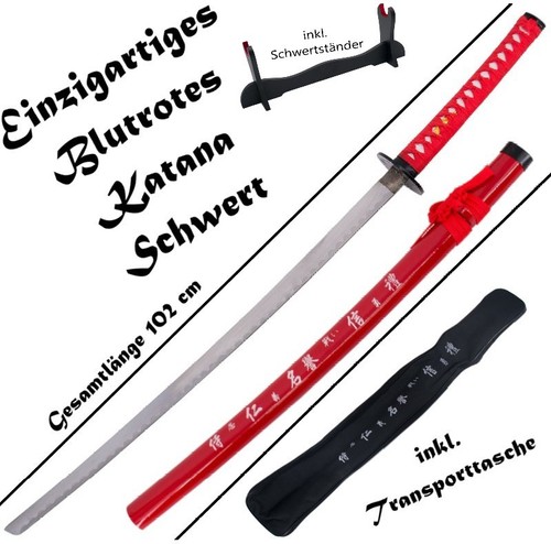 Neu samurai katana schwert rot - samurai,