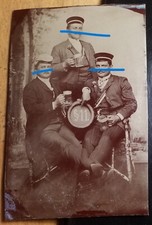 3 Studenten beim Bier / Ferrotypie - Corps Guestphalia Marburg Borussia Berlin ?