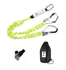 Flex Falldämpfer Halteband elastisch 1,8m Fallschutz Absturzsicherung EN354 + Ha