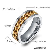 Herren Drehring Kristall Titan