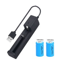 Wiederaufladbar CR2 AKKU Batterie 3.7V Ladegerät ER14250 für Light Sight S-c-ope
