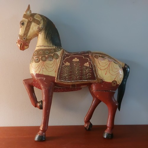 Vintage indien holzpferd - vintage,