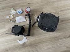 Unterwassergehäuse f. Canon G7X-II mit Inon S-2000 Blitz, Halter und Tasche 