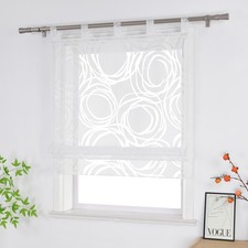 Raffrollo Transparent Raffgardine mit Schlaufen Ausbrenner Gardinen Küche Modern