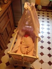 Sehr seltener  Stubenwagen Wiege Puppe 50er Jahre