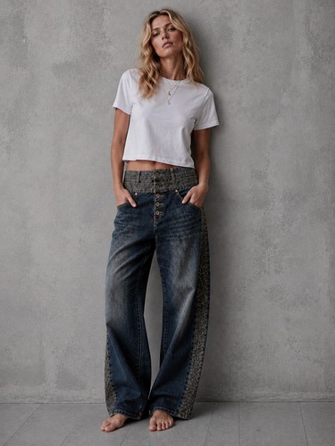 Jeans sexy woman wide leg - jeans,