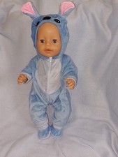 Kleidung Stitch blau Samt