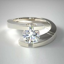 2 Kt Rund Weiß Diamant