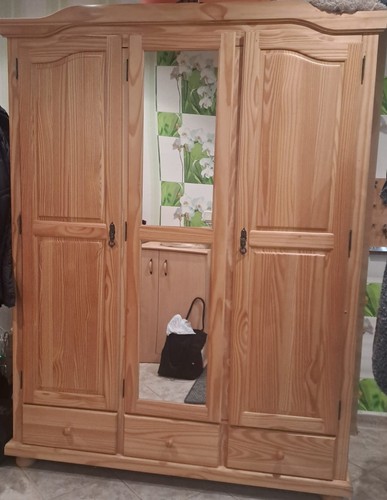 Massiver kleiderschrank kiefer - kleiderschrank,