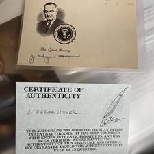 John Edgar Hoover FBI Direktor USA Original Autogramm Zertifiziert