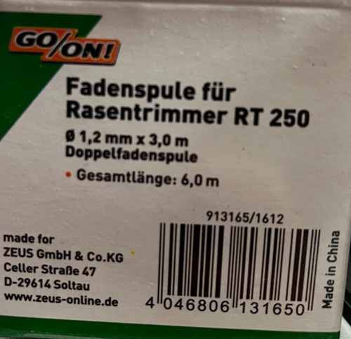 Doppel fadenspule rt - go/on, doppel-fadenspule