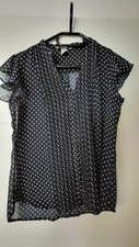 H&M Bluse Sommerbluse Damenbluse Gr. 36 blau mit weißen Punkten NEU