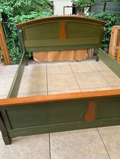 Italienisches Doppelbett (Fa.DALL´AGNESE) Echtholz Farbe Grün