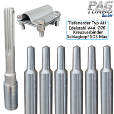✅ Tiefenerder Staberder f. Blitzschutz Ø 20mm V4A Edelstahl + SDS Max Schlagkopf