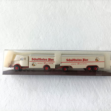 Brekina Modell 1:87 Nr. 74104 Büssing Hängerzug "Schultheiss Bier" neu in PC-Box